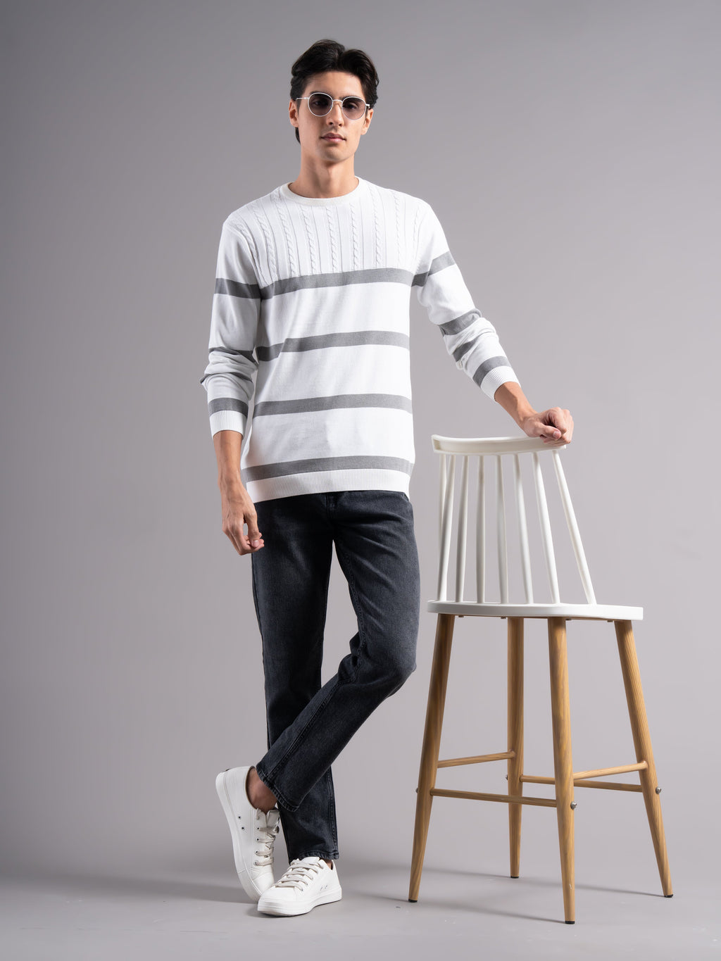 Men Astor Grey Knit T-Shirt
