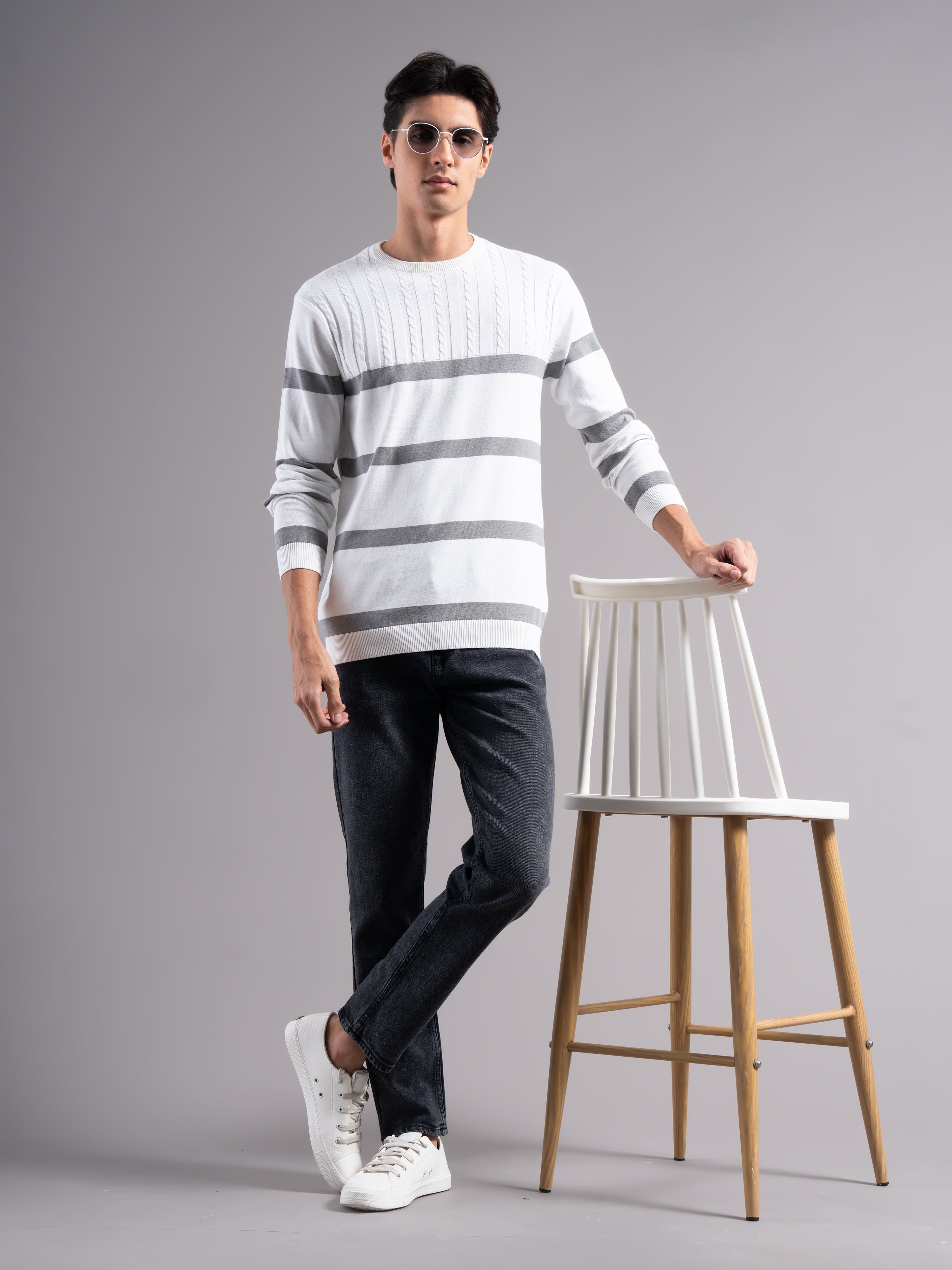 Men Astor Grey Knit T-Shirt