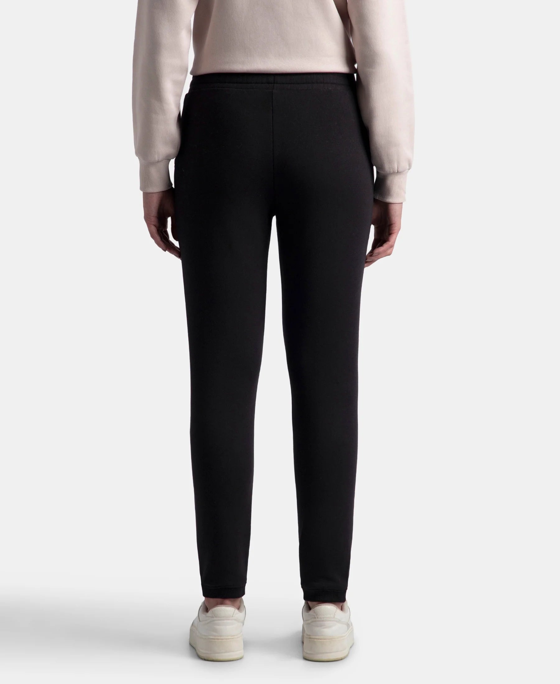 Super Combed Cotton Rich Fleece Fabric Regular Fit Joggers with StayWarm Technology - Black