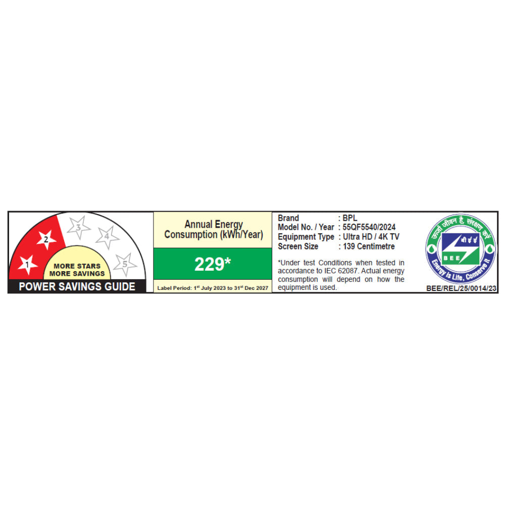BPL 139.7 cm (55 inch) Onkyo Home Theatre QLED TV, Black, 55QF5540