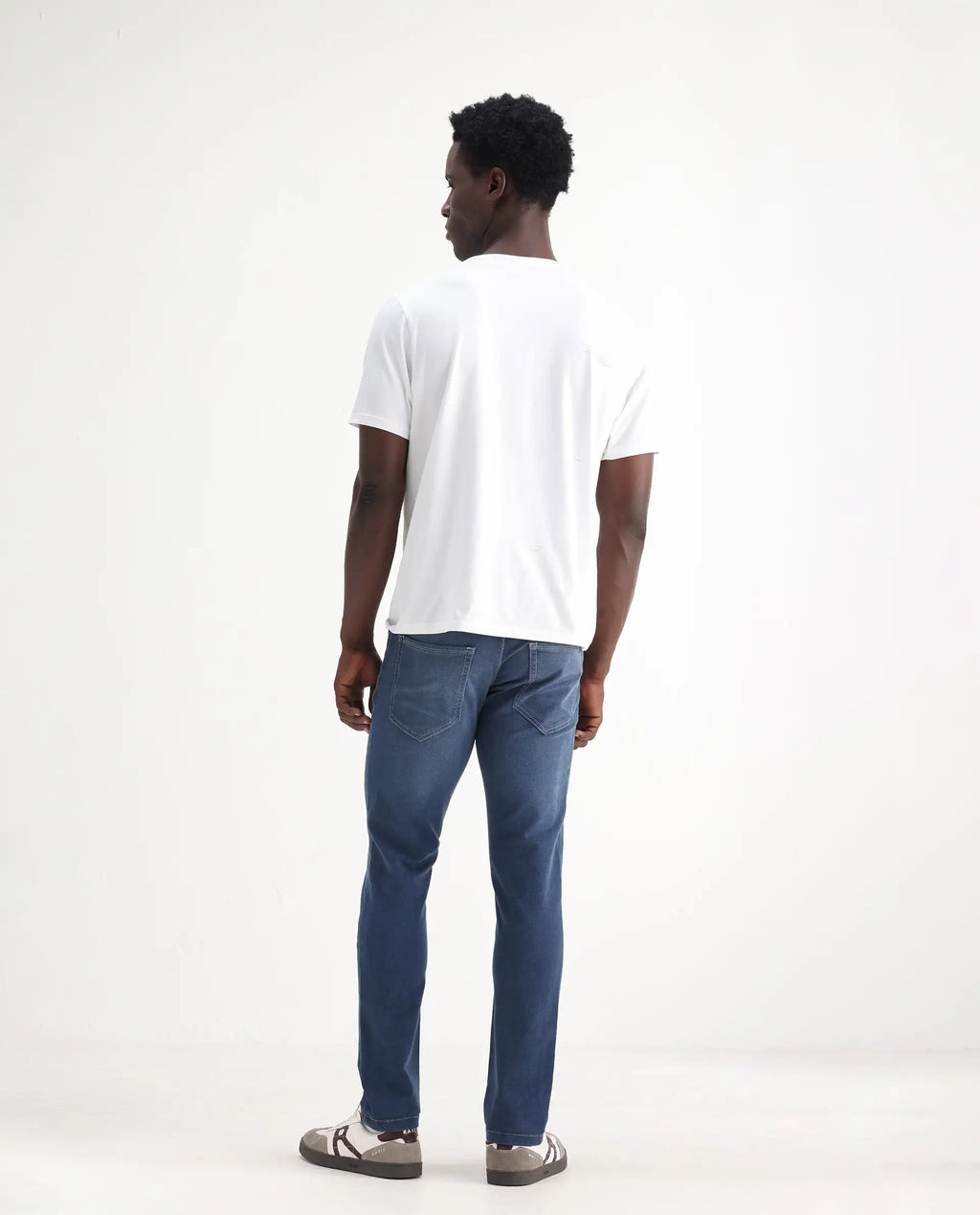 Rare Rabbit Men's Vadim Blue Cotton Plain Hawk Slim Fit Jeans