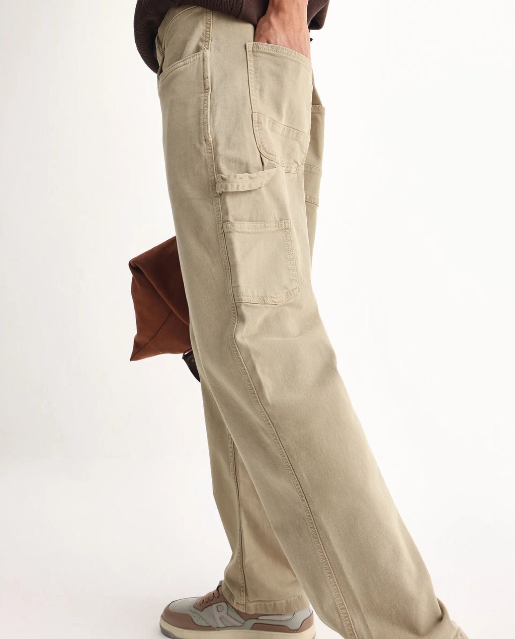 Rare Rabbit Men's Vannes Light Green Cotton Plain Loose Fit Jeans