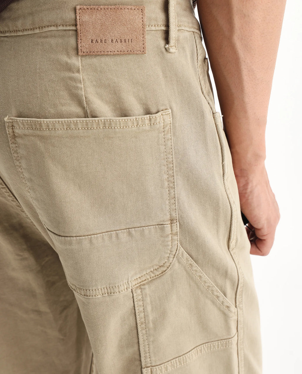 Rare Rabbit Men's Vannes Light Green Cotton Plain Loose Fit Jeans