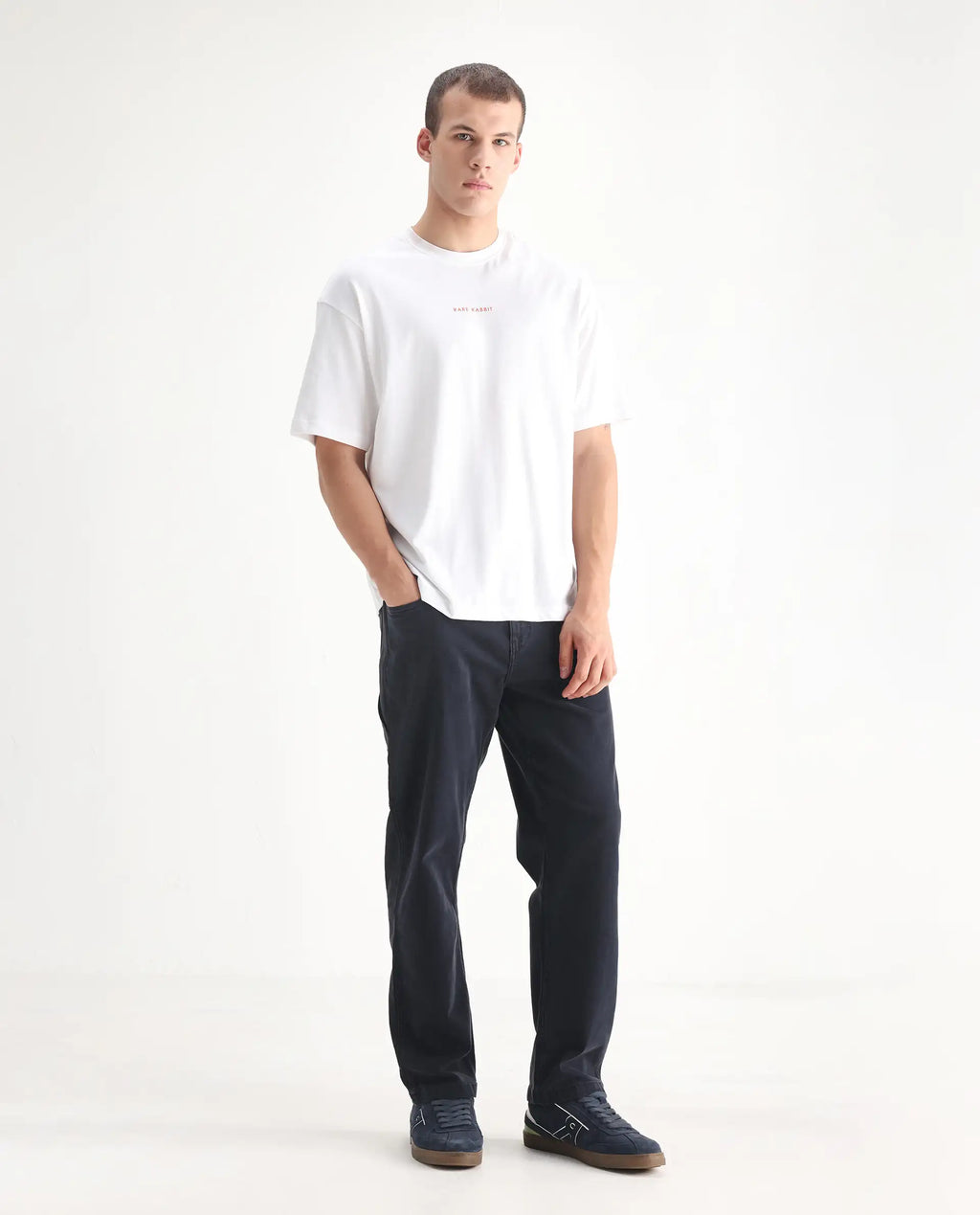 Rare Rabbit Men's Vannes Dark Navy Cotton Plain Carpenter Fit Jeans