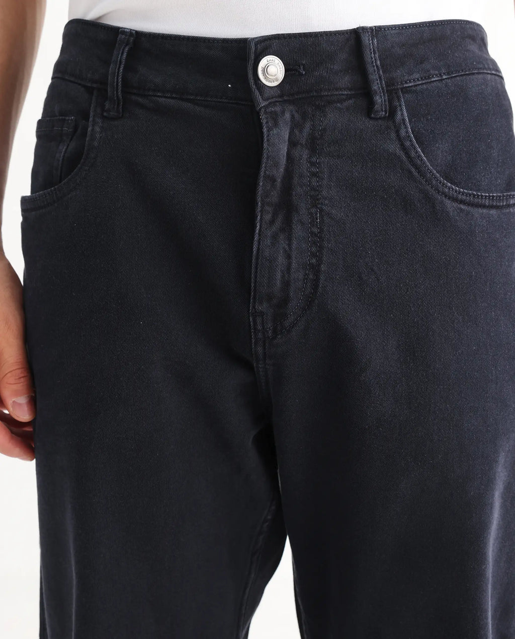 Rare Rabbit Men's Vannes Dark Navy Cotton Plain Carpenter Fit Jeans