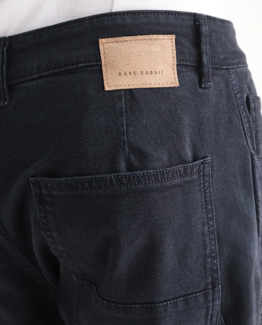 Rare Rabbit Men's Vannes Dark Navy Cotton Plain Carpenter Fit Jeans