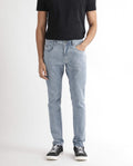 Rare Rabbit Men's Glacion Light Blue Cotton Plain Hawk Slim Fit Jeans
