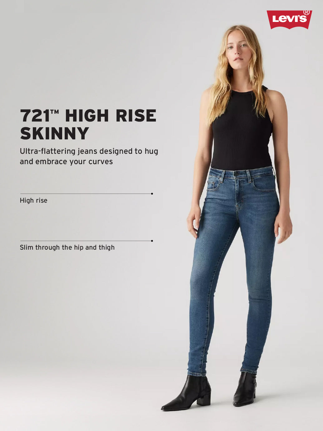 Women's 721 Off White Skinny Fit High Rise Jeans