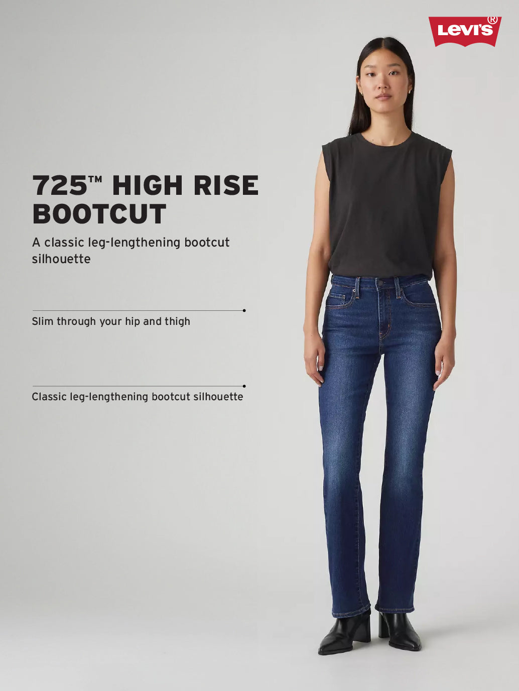 Women's 725 Med Indigo Bootcut Fit High Rise Jeans