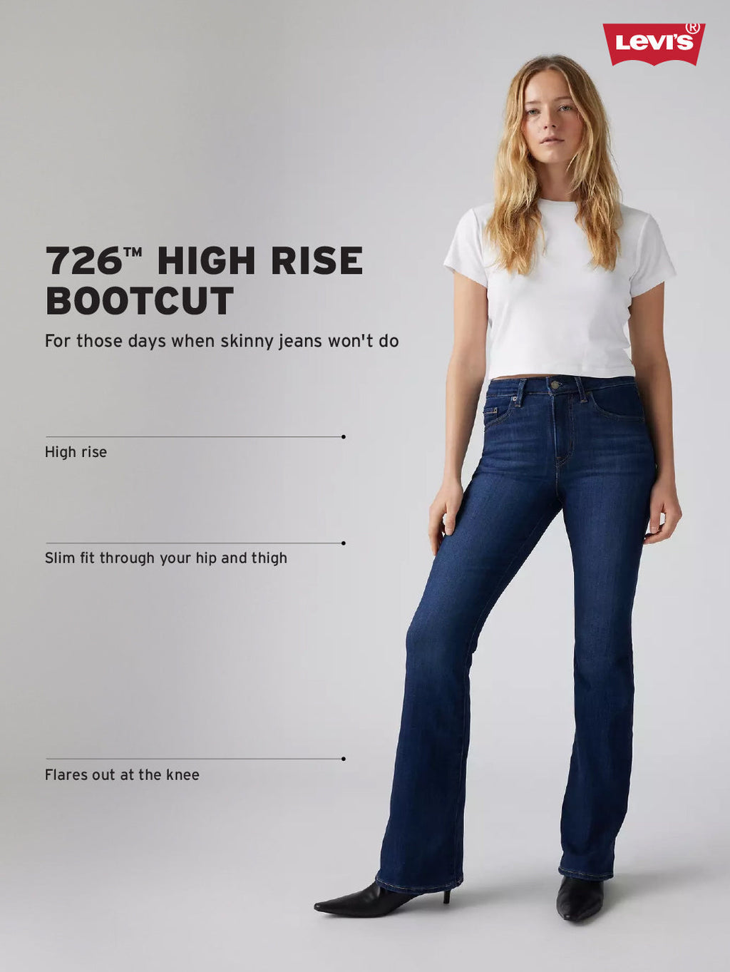 Women's 726 Dark Indigo Flared Fit High Rise Jeans