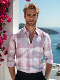 Pink Slim Fit Checked Shirt