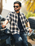 Shadow Checked Cotton Shirt | Black