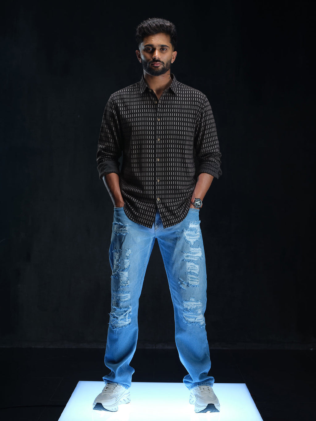Casual Regular Fit Shacket | Black