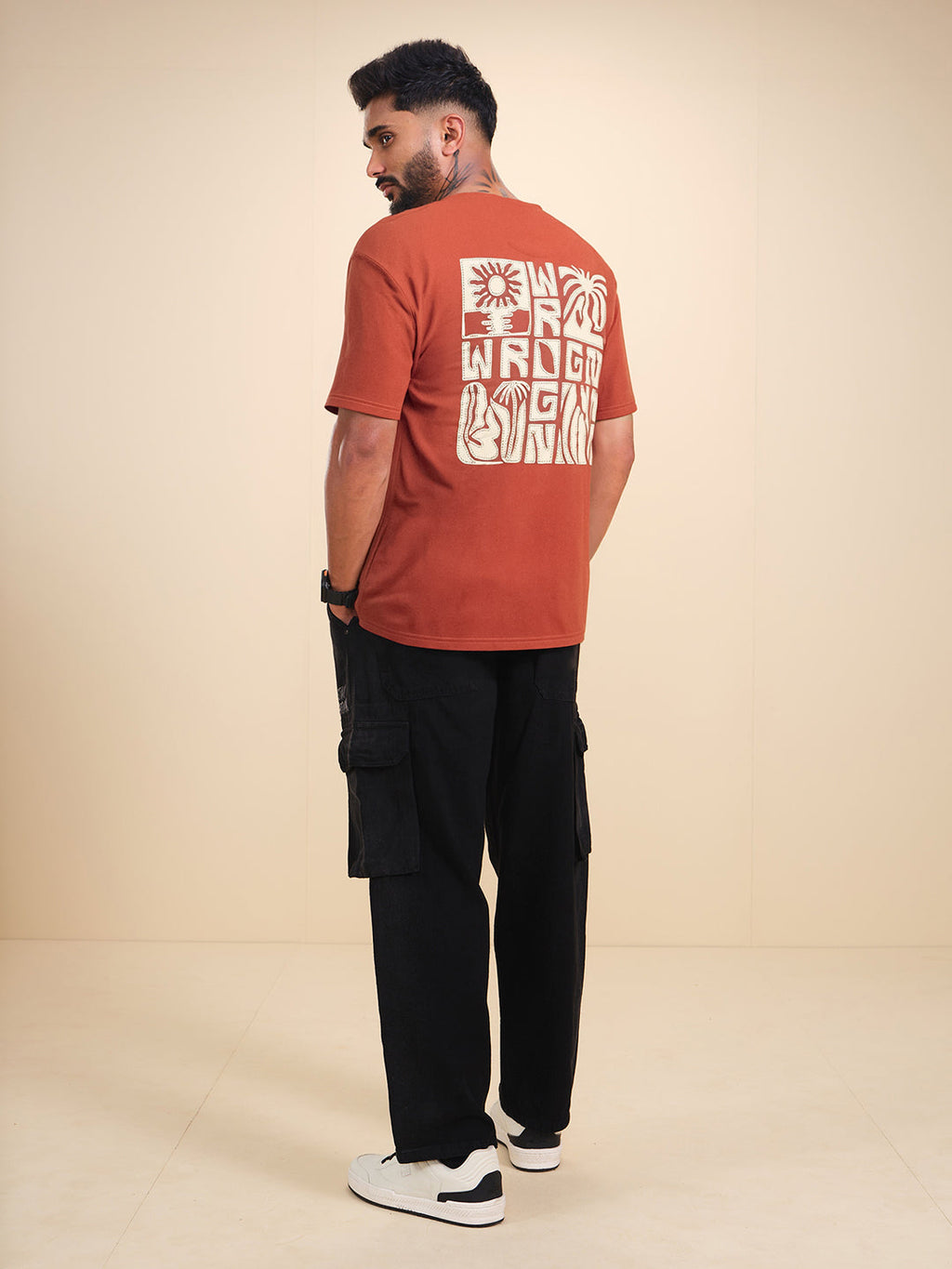 Heavy GSM Back Print T-Shirt | Rust