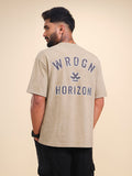 Washed Printed Oversized Fit Pure Cotton T-Shirt | Khaki