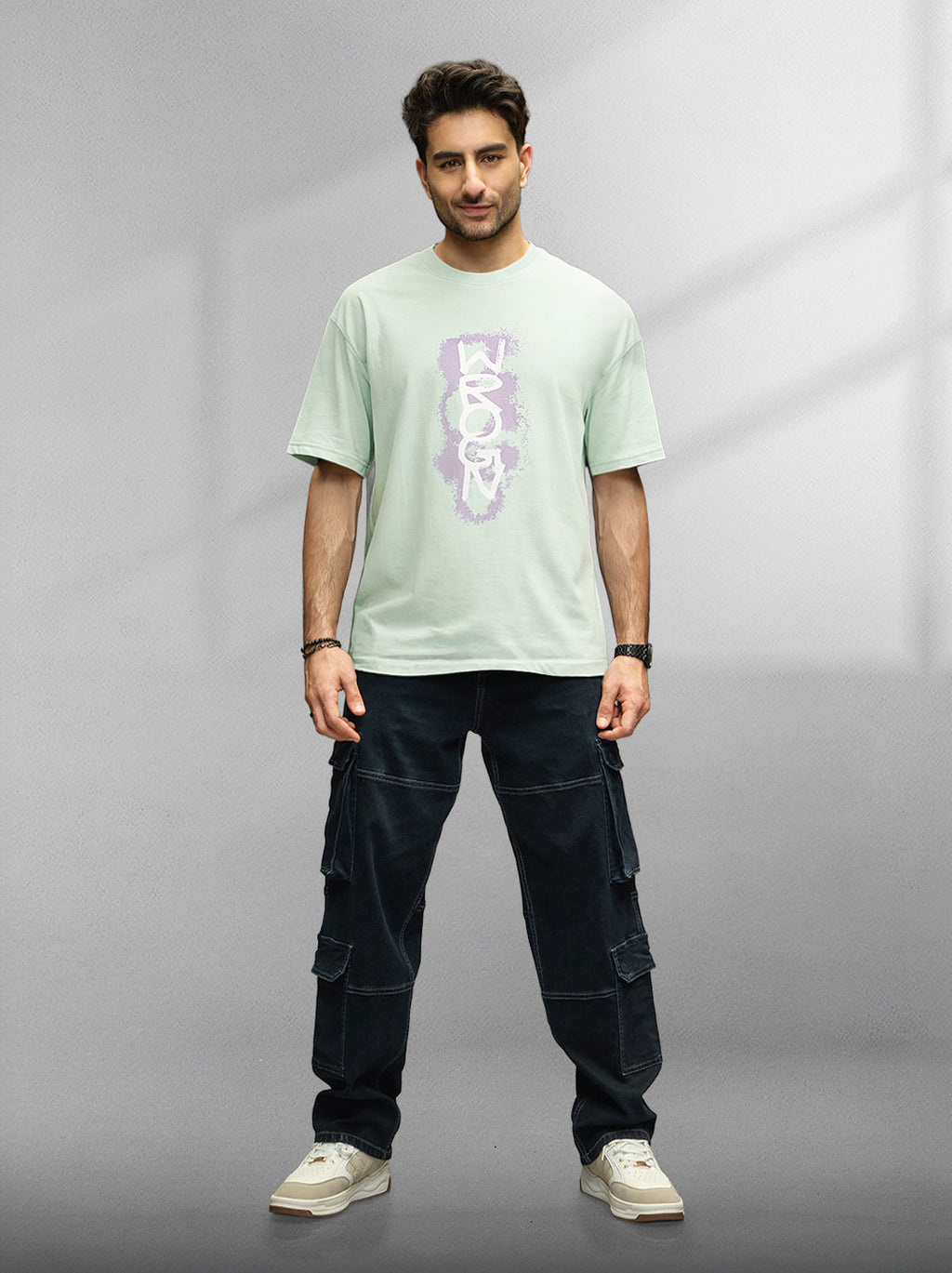 Logo Printed Oversized Fit T-Shirt | Light Green