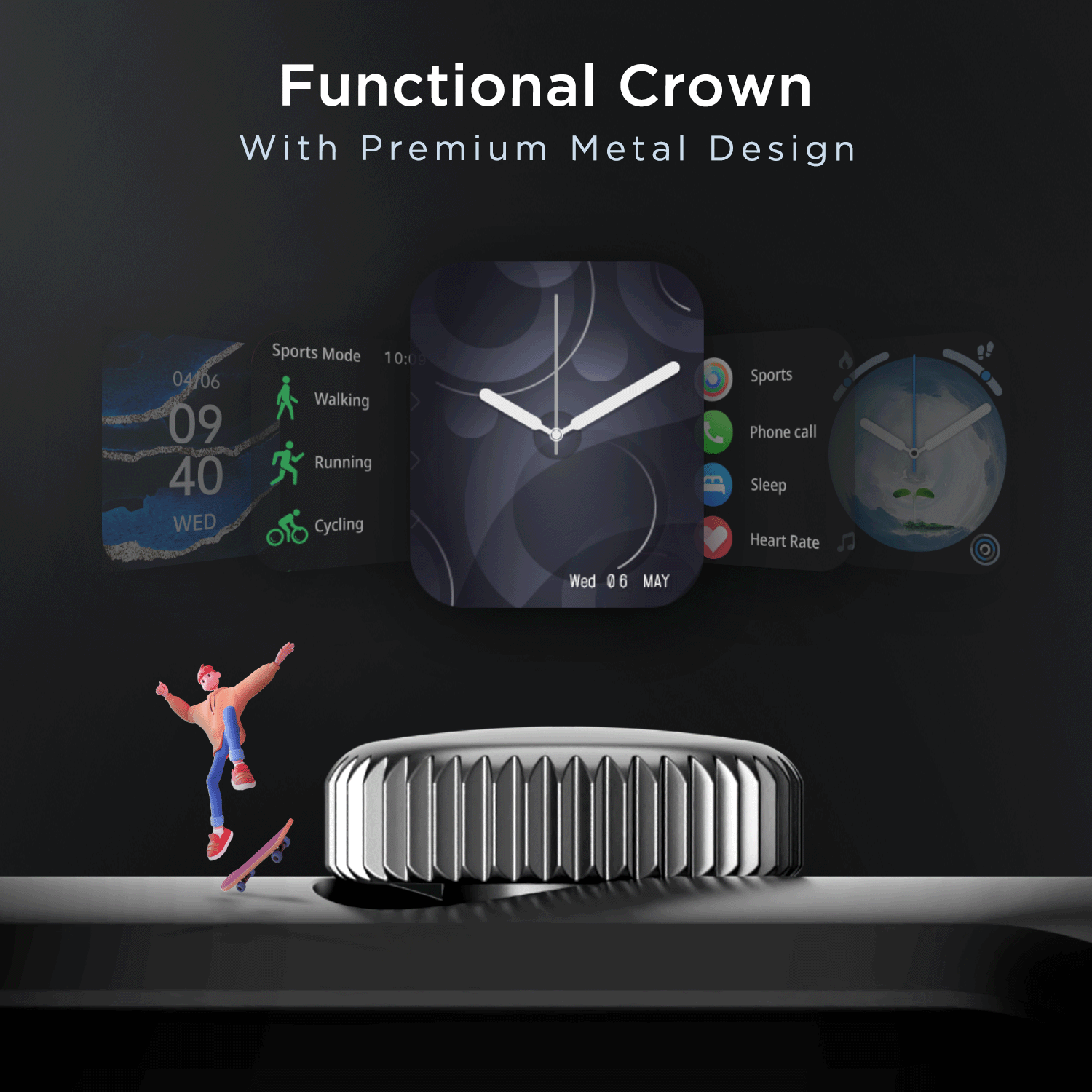 boAt Wave Edge | 1.85"(4.69cm) HD Edge to Edge Display Smartwatch, Bluetooth Calling, 100+ sports modes, IP68 Dust and Water Resistance