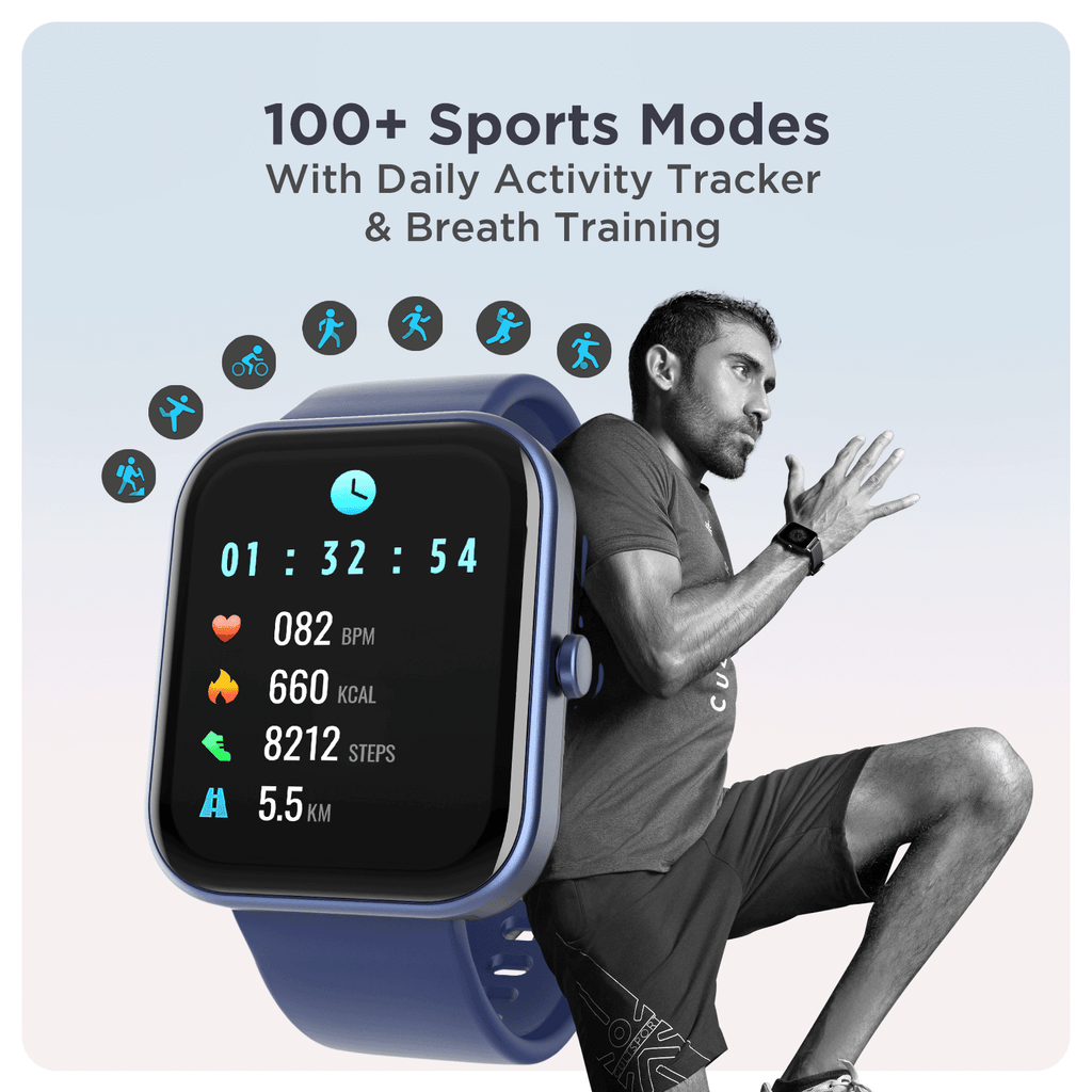 boAt Wave Electra | 1.81" (4.59cm) Full Touch Large Display Smartwatch with Bluetooth Calling, 100+ sports modes, IP68 Dust & Water Resistance