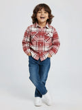 HOP Kids Boys Red Checkered Cotton Shirt
