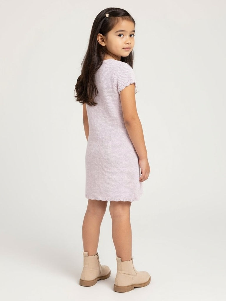 HOP Kids Girls Pink Knitted Bodycon Dress