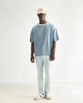 Rare Rabbit Men's Yuto Light Blue Cotton Plain Hawk Slim Fit Jeans