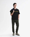 Rare Rabbit Men's Zade - Olive Cotton Plain Regular Fit Trouser