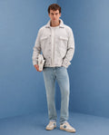 Rare Rabbit Men's Zuno L Light Blue Cotton Blend Fabric Shank And Zipper Hawk Slim Plain Jeans