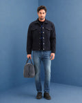 Rare Rabbit Men's Zuno S Blue Cotton Blend Fabric Shank And Zipper Hawk Slim Plain Jeans