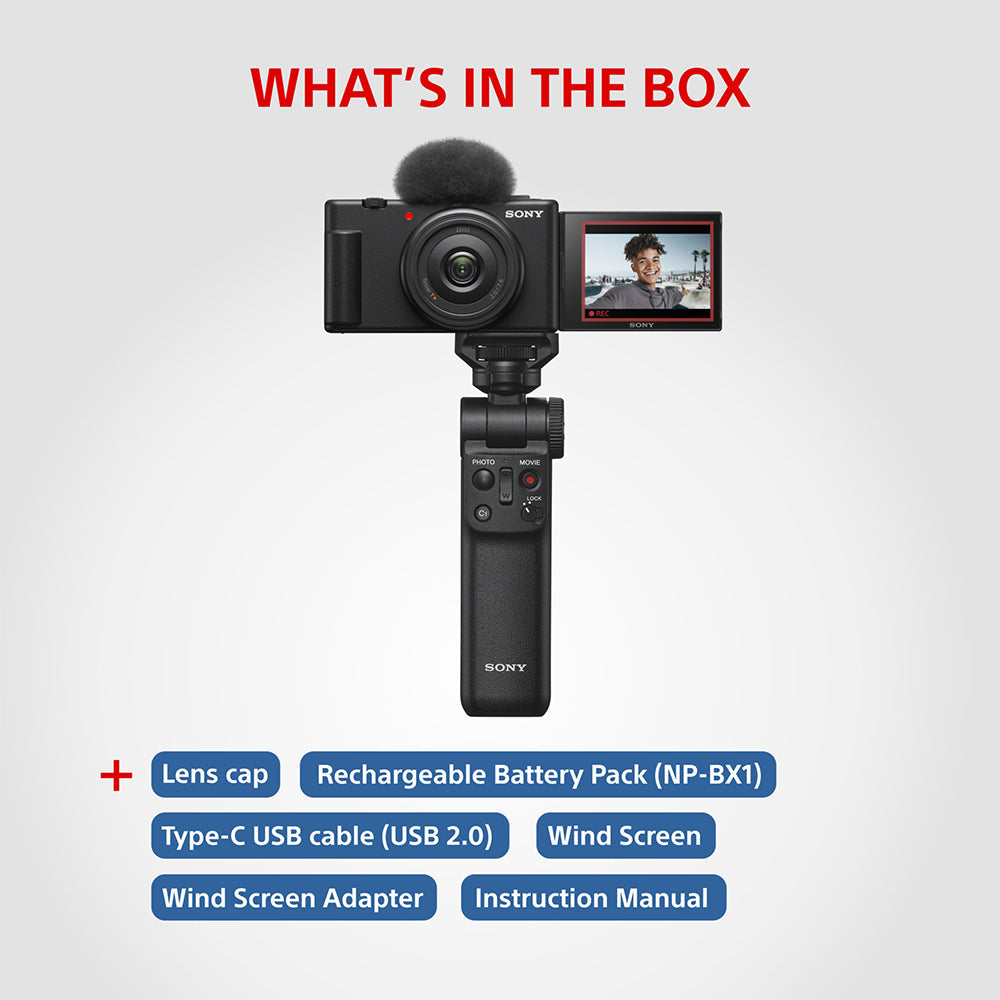 Sony ZV-1F Vlog Camera for Content Creators and Vloggers with Ultra-wide 20mm Prime Lens | Soft Skin Feature | Bokeh | Creative Look | Active Mode Stabilisation