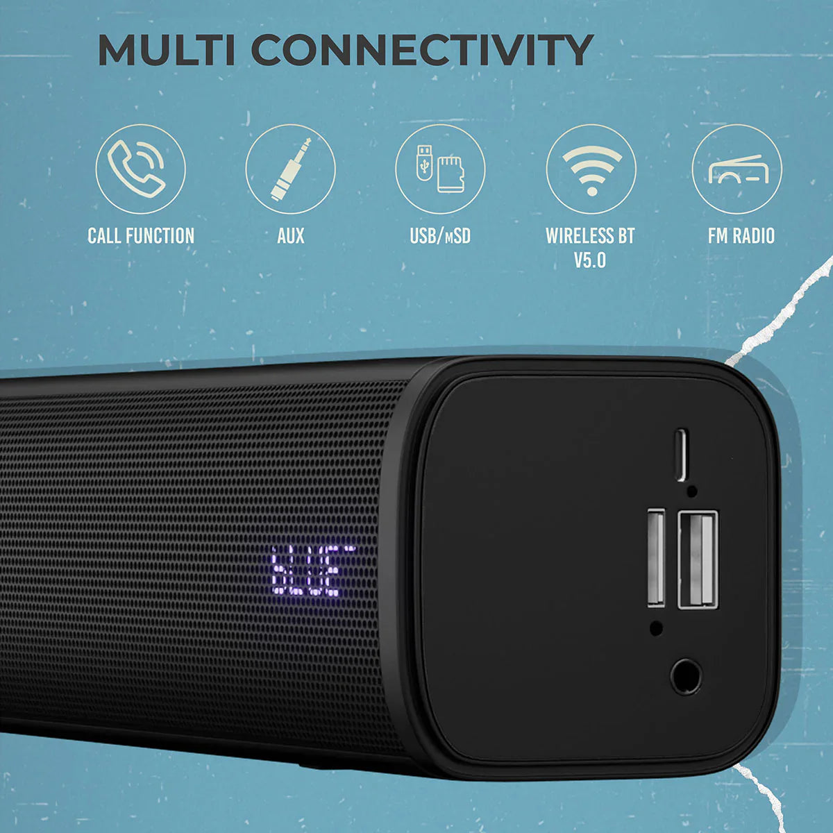 ZEBRONICS ZEB-PSPK 25 (Zeb Delight Pro) with TWS, 20 W Bluetooth Soundbar (Black, Stereo Channel)
