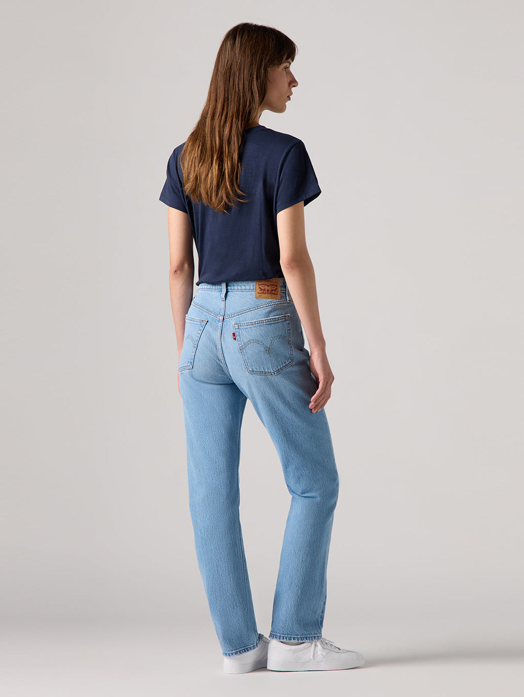 Women's 501 Blue Straight Fit High Rise Jeans