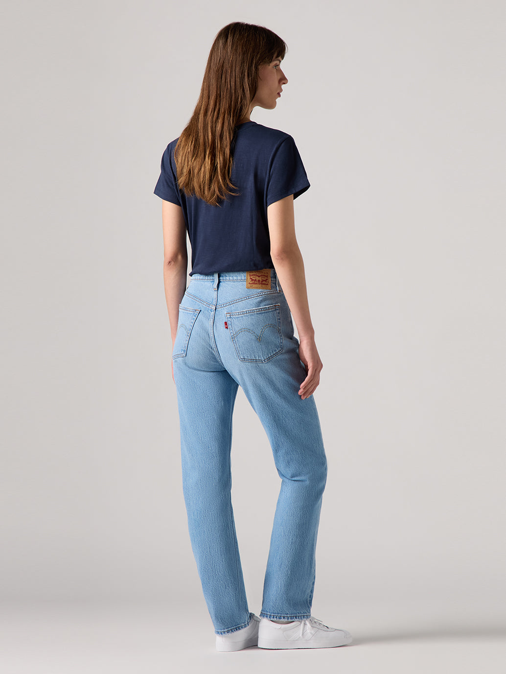 Women's 501 Blue Straight Fit High Rise Jeans
