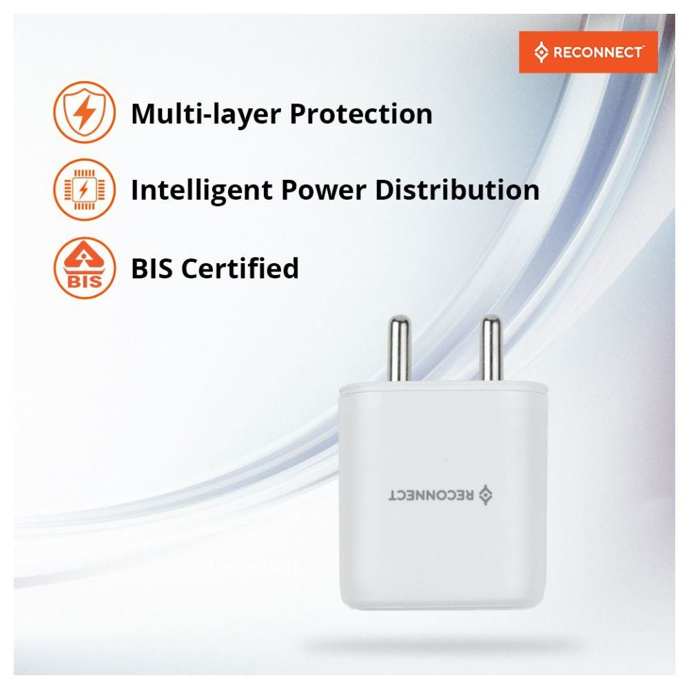 Reconnect 20 Watt Fast Charging Wall Charger RAUAB2105, White
