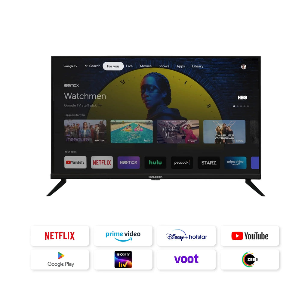 Salora 80 Cm (32 Inches) HD Ready Smart LED Google TV SLV-4324 GTV (Black) | Brand New Seal Packed
