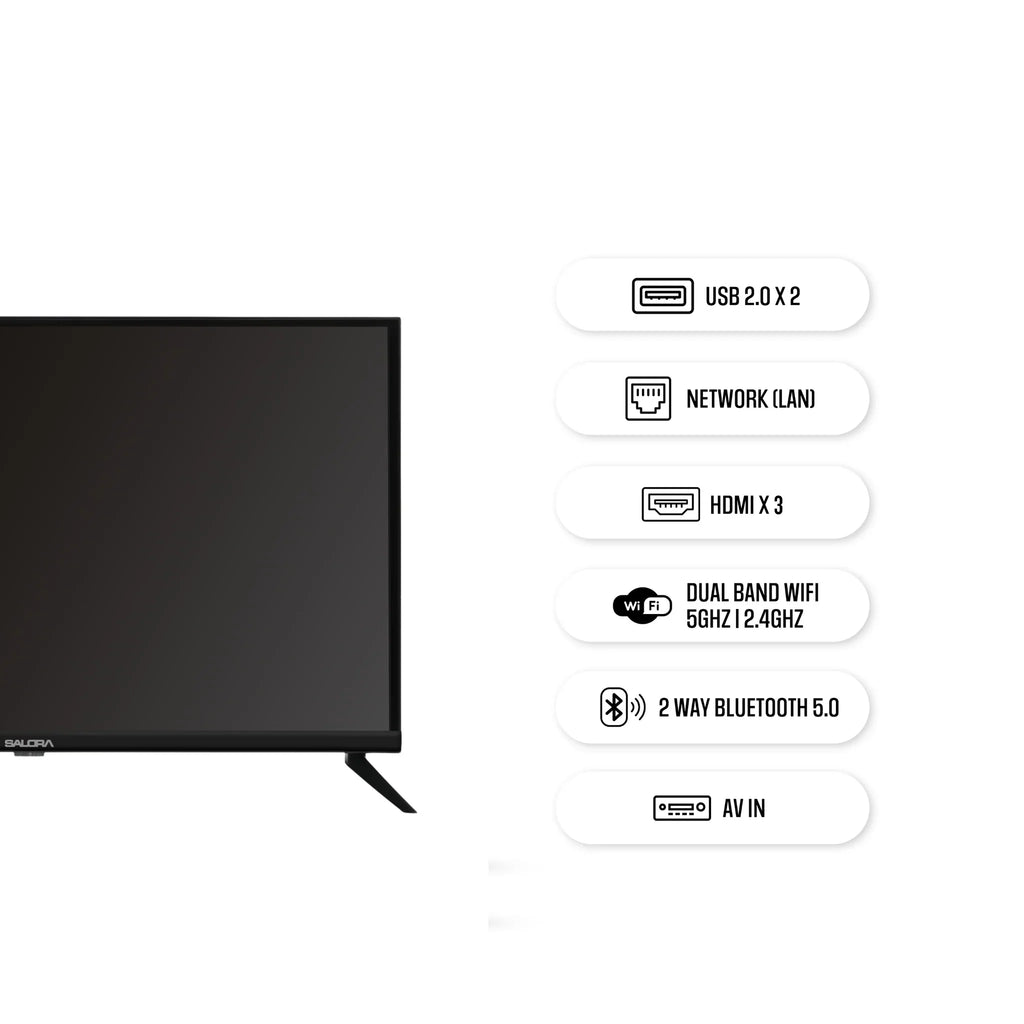 Salora 80 Cm (32 Inches) HD Ready Smart LED Google TV SLV-4324 GTV (Black) | Brand New Seal Packed