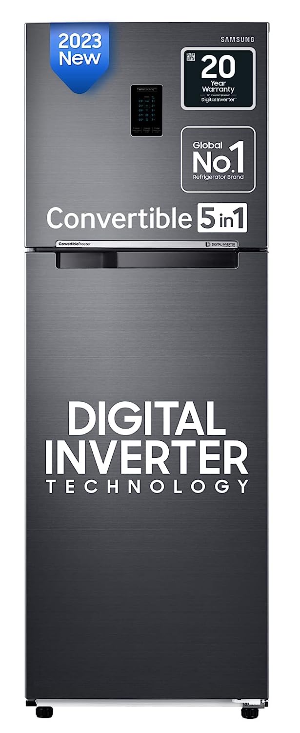 SAMSUNG 322 L Frost Free Double Door 2 Star Convertible Refrigerator  with Digital Inverter, Convertible 5-in-1 and Display (Touched Up)