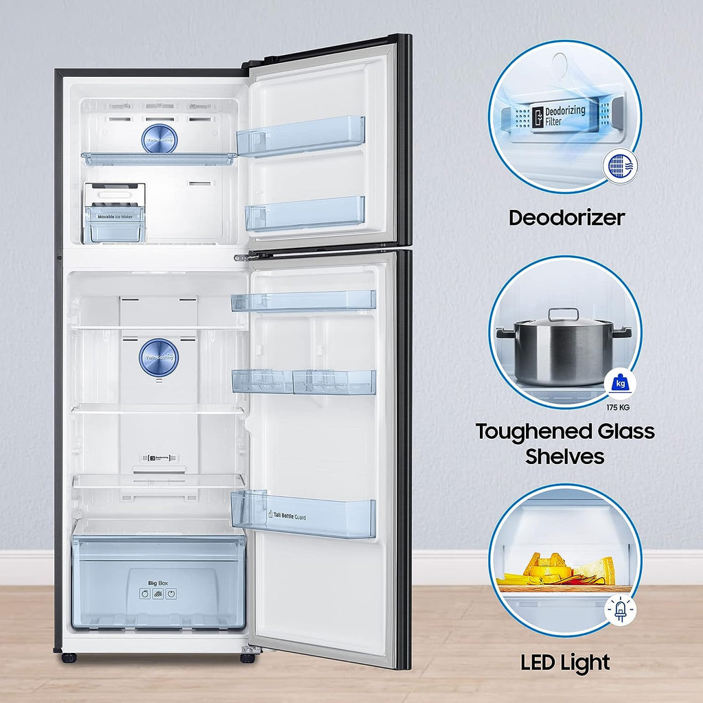 SAMSUNG 322 L Frost Free Double Door 2 Star Convertible Refrigerator  with Digital Inverter, Convertible 5-in-1 and Display (Touched Up)