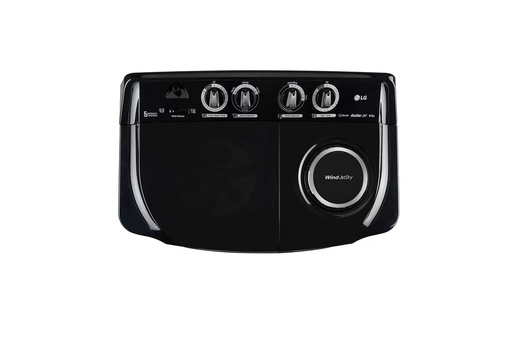 LG 8Kg Semi Automatic Top Load Washing Machine, Roller Jet Pulsator + Soak, Dark Blue P8015SBAZ