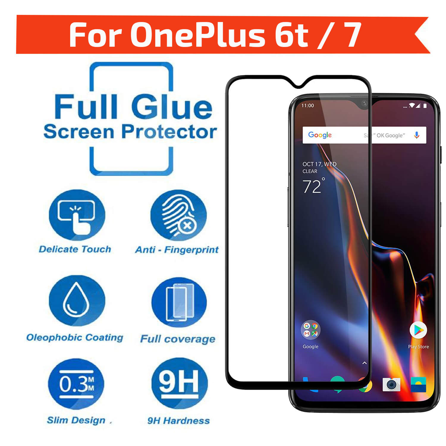 KUSHI TEMPERED GLASS FOR ONEPLUS 7