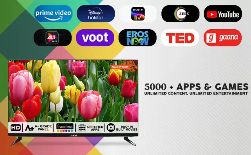Akai AKLT32S-FL1Y9W 80 cm (32 Inch) HD Ready Smart LED TV