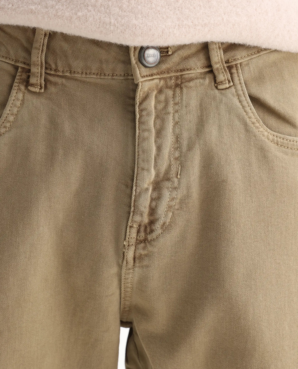 Rare Rabbit Men's Arni Khaki Cotton Plain Relaxed Fit Jeans