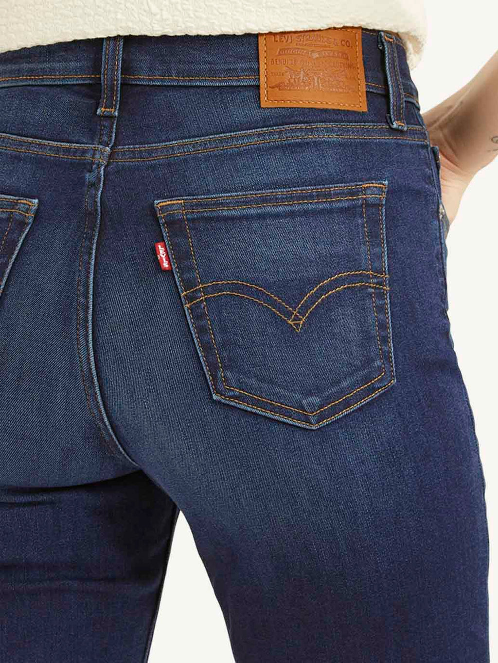 Women's 724 Dark Blue Slim Straight Fit High Rise Jeans