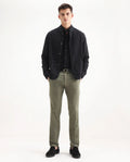 Rare Rabbit Men's Daron Olive Cotton Plain Regular Fit Trouser