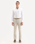 Rare Rabbit Men's Baxie Beige Plain Regular Fit Trouser