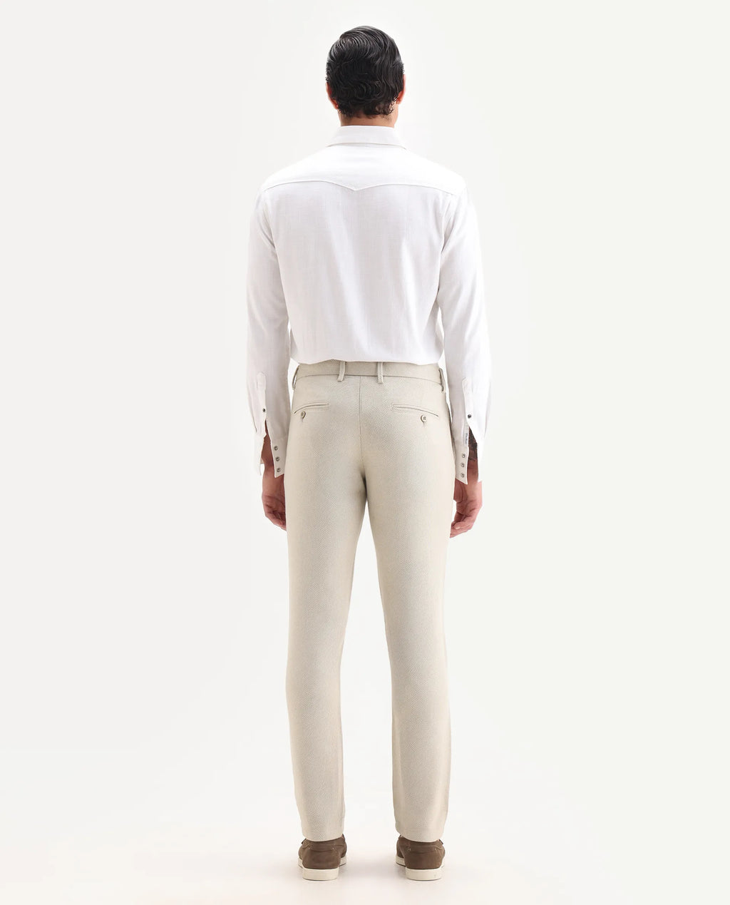 Rare Rabbit Men's Baxie Beige Plain Regular Fit Trouser