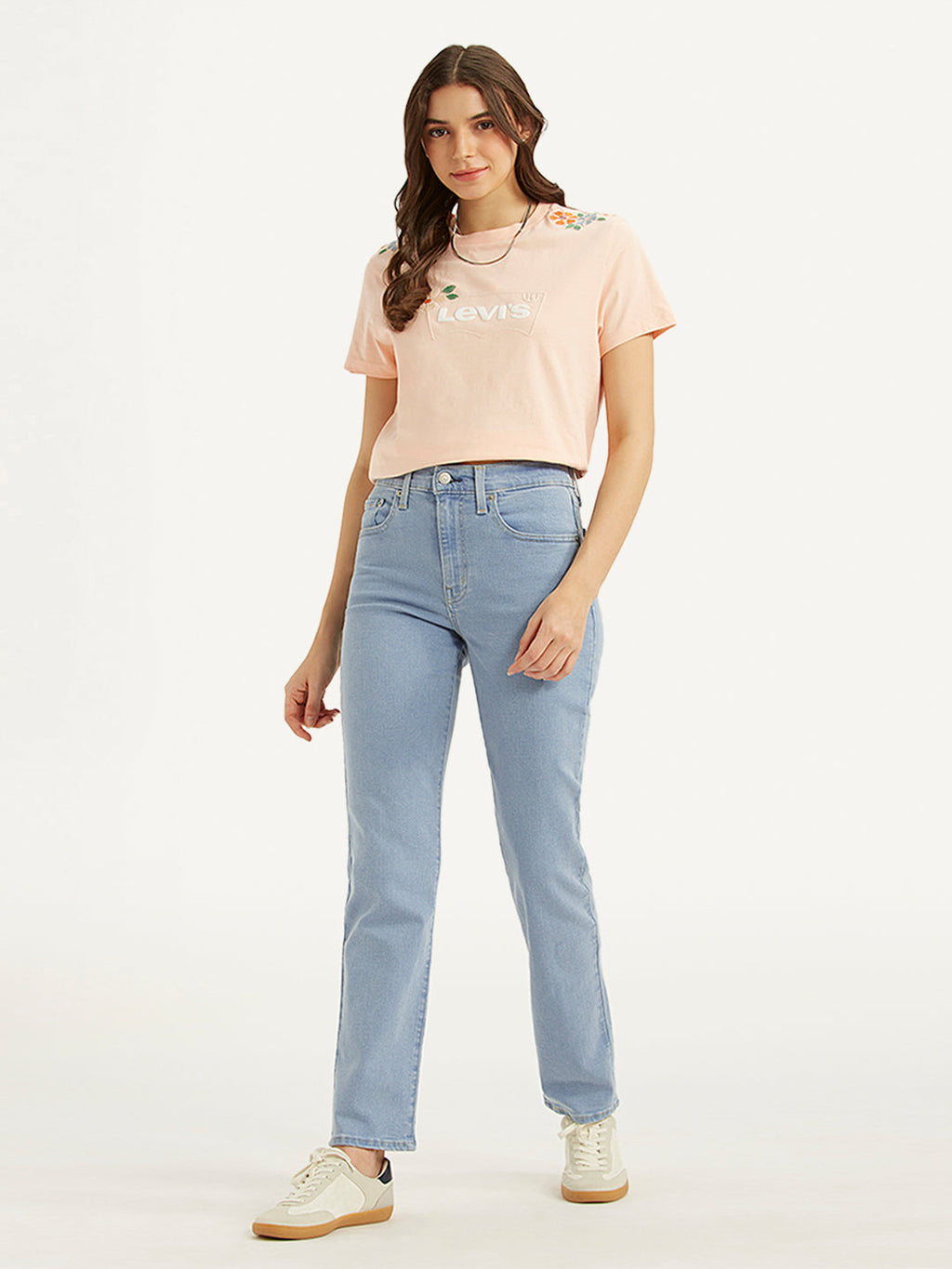 Women's 724 Light Blue Slim Straight Fit High Rise Jeans