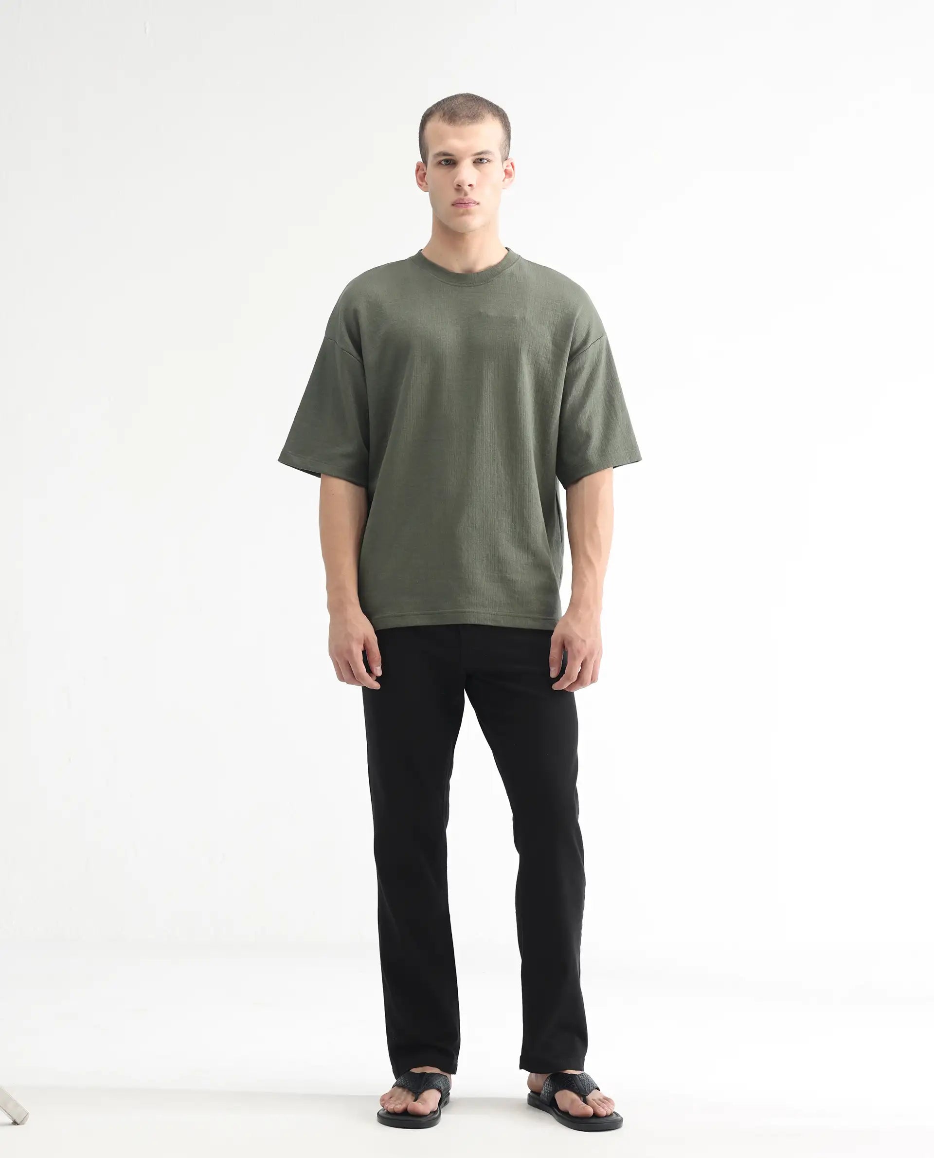 Rare Rabbit Men's Belarus Black Cotton Plain Hawk Slim Fit Jeans