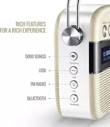SAREGAMA Carvaan Tamil 10 W Bluetooth Home Theatre  (Porcelain White, Stereo Channel)