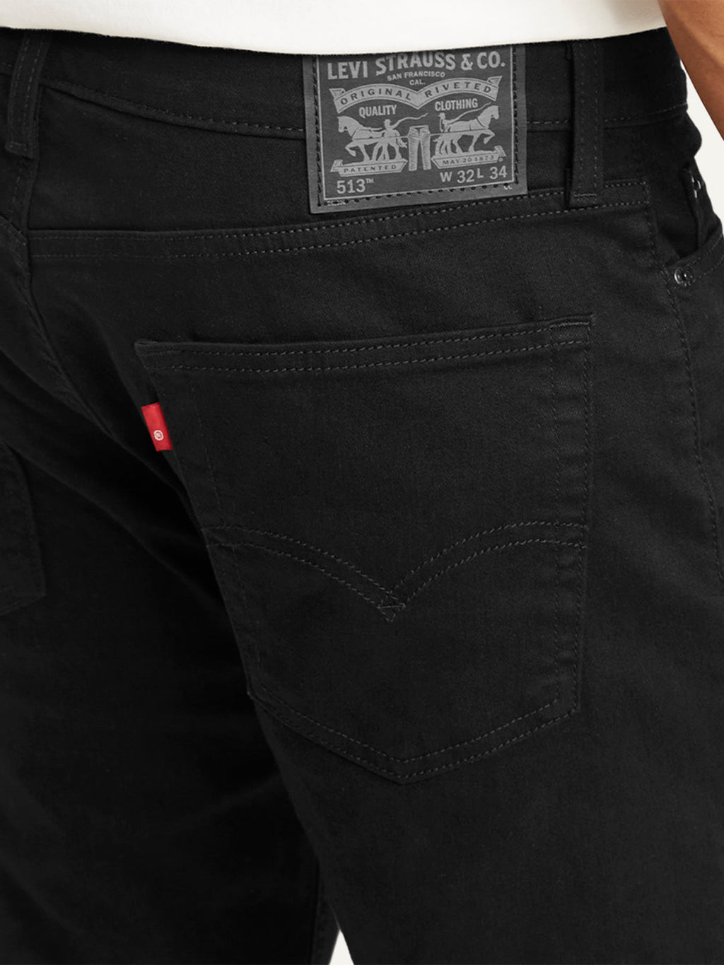 Men's 513 Black Slim Straight Fit Mid Rise Jeans