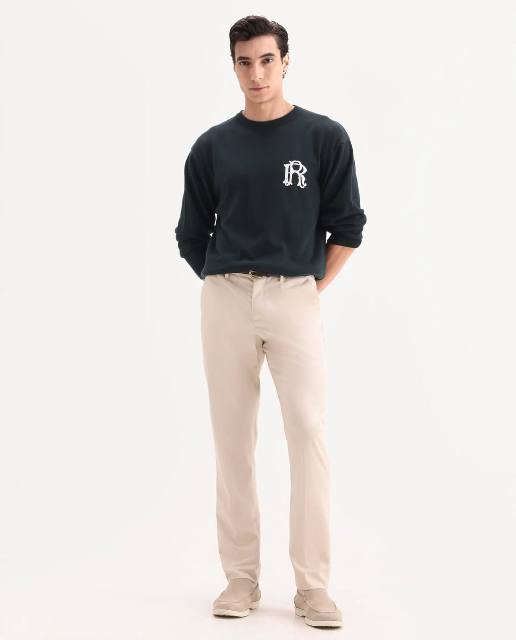 Rare Rabbit Men's Chamer Beige Polyester Plain Regular Fit Trouser